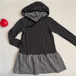 Tea Collection Black and White Polka Dot Dress